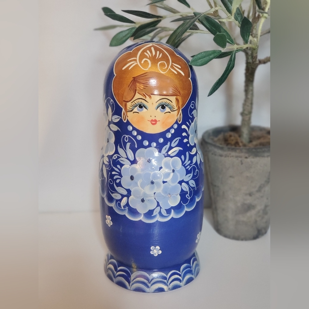 Blue Floral Nesting Dolls Set - Picture 12 of 12